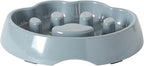 Gibson Home Curious Canines 9” Slow Feeder Dog Bowl, Paw Shaped Melamine Anti-Gulp Pet Bowl, Non-Slip, Dishwasher Safe, Blue