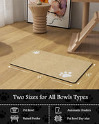 Pet Feeding Mat-Absorbent Dog Mat for Food and Water Bowl-No Stains Quick Dry Water Dispenser Mat-Dog Accessories Pet Supplies-Bowl for Messy Drinkers（Beige,16"x24"