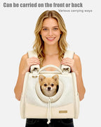 Pet Dog & Cat Chest Carrier Backpack,Adjustable Ventilated Carrier for Small Dogs Cats,Front Facing Puppy Carrier Backpack,Lightweight Doggy Backpack for Travel Hiking Outdoor (Beige)