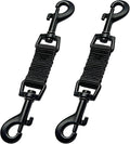 2 Pcs Mini Dog Collar Safety Clips with Double Ended Clasps | Collar Backup Clip for Small Dog Harness & Collars Connectors, Puppy Gentle Lead Companion, Safety Clip - Black