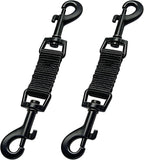 2 Pcs Mini Dog Collar Safety Clips with Double Ended Clasps | Collar Backup Clip for Small Dog Harness & Collars Connectors, Puppy Gentle Lead Companion, Safety Clip - Black