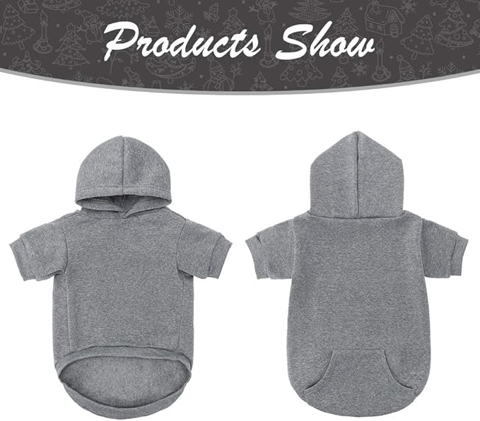 KOOLTAIL Dog Hoodie for Large Medium Small Dogs, Soft and Warm Pet Sweater with Leash Hole and Pocket Boy Girl, Puppy Fall Winter Jacket Clothes, French Pitbull Cold Weather Coat Sweatshirt, Grey XL