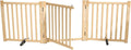 YOCAN Paint-Free Wooden Freestanding Dog Gates with Door for The House,Doorways, Stairs,Wood Dog Fences Indoor Pet Gate,Step Over Fence-3 Panel