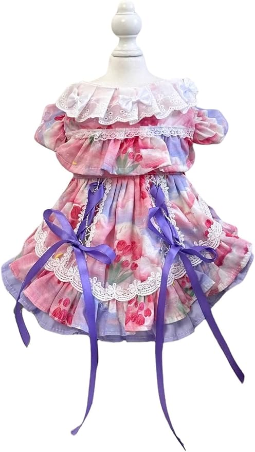 Furbabycare® Elegant Sweet Fashion Puppy Dog Blingbling Princess Skirt Pet Dog Lace Cake Camisole Tutu Dress B-Pink Purple Medium