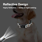 Reflective Martingale Dog Collar with Buckle Soft Nylon Floral No Slip Dog Collars for Large Dogs (Black Orange Flowers, L)