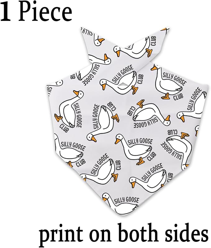 JXGZSO 1 Piece Silly Goose Triangle Dog Bandana Meme Goose Duck Merchandise (Silly Goose Dog)