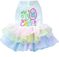 ANIAC Happy 1st Easter Dog Dress Girl Holiday Puppy Clothes for Small Dog Easter Cat Outfit Eggs Print Rainbow Doggy Princess Tutu Dress Pet Clothing (Large)