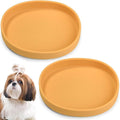 BNOSDM Silicone Dog Food Plate Shallow Dogs Bowl Flat Cat Dish 2 Pack Small Puppy Plates for Small Dog and Cats Whisker Fatigue Pet Feeding Bowls for Dry and Wet Food