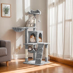 Yaheetech | 54in Cat Tree | Multi-Level Cat Tower w/Spacious Perch, Cozy Condo and Hammock, 3 Scratching Posts, Interactive Toy | Sturdy Pet Furniture | for Indoor Kittens to Large Cats | Light Gray