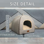 WINDRACING Cat Bed - Cat Cave House Tent with Washable Cushioned Pillow, Soft Kitten Beds, Pet Furniture (Large, Beige)