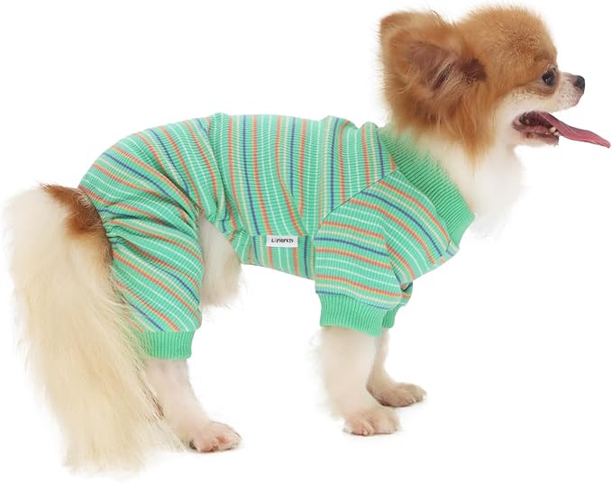 LOPHIPETS Dog Pajama Onesie for Small Pomeranian Clothes Apparel-Green/L