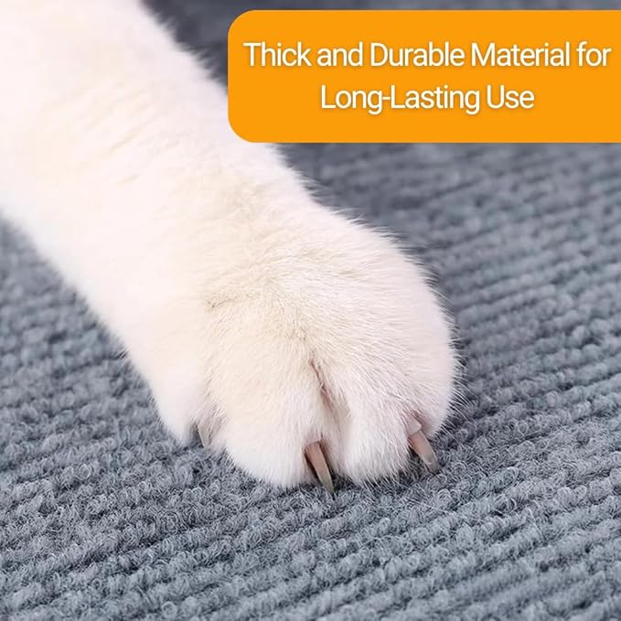 SAVUK Cat Scratching Mat for Couch Furniture Protective Cover Anti-Fall Climbing Claw Corner Wall Mat Self-Adhesive Cuttable Easy to Clean Replacement Carpet Rug (Dark Gray, 15.8" x 39.4")