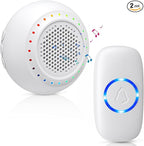 Wireless Doorbell, PHYSEN Doorbell Chime Kits with 1 Transmitter 1 Receiver Waterproof, Operating at 1000ft Range, 48 Ringtones, 4 Volume Levels, LED Flash, Door Bell for Home Classroom