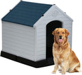 Dog House, Dog House Large Dog Crates 39 Inch High Plastic Dog House Kennels for Small Medium Large Dog with Air Vents and Elevated Floor Outdoor,Indoor, Blue