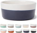 Waggo Dipper Ceramic Dog Bowl for Small and Large Breeds - Heavyweight and Durable Pet Food and Water Dish Crock, Dishwasher Safe, Modern (Midnight, Large)