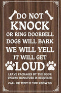 Do Not Ring Doorbell Sign Retro Do Not Knock Or Ring Doorbell Metal Tin Sign Gifts For Dog Lovers Front Door Fence Yard Bar Decor 8x12 Inch
