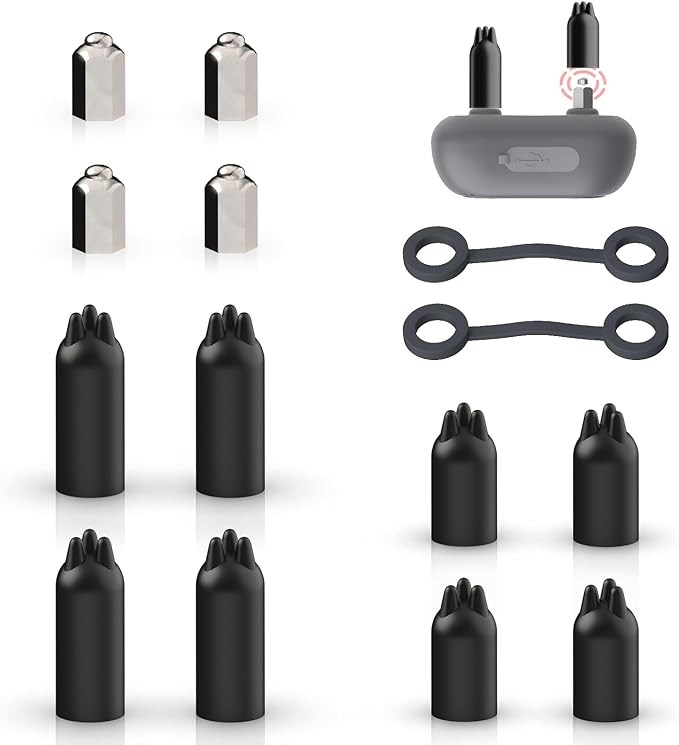 Dog Training Collar Accessory Set. Contact Points Replacement Parts with Metal Nuts Silicone Caps Retaining Rings