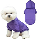 KOOLTAIL Dog Hoodie for Large Medium Small Dogs,Soft and Warm Pet Sweater with Leash Hole and Pocket Boy Girl,Puppy Fall Winter Jacket Clothes,French Pitbull Cold Weather Coat Sweatshirt,Purple SM