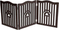 Pet Gate, Wooden Free Standing Dog Gate for Small Dogs and Cats. Great Folding Fence for Doorways, Halls, Stairs. Espresso