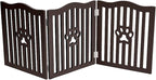Pet Gate, Wooden Free Standing Dog Gate for Small Dogs and Cats. Great Folding Fence for Doorways, Halls, Stairs. Espresso
