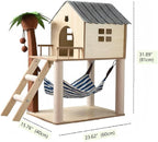 Deluxe Large Cat Tree with Hammock and Condo Sisal Scratching Posts Multi-Level Cat Tower for Indoor Cats Playhouse Perch Furniture