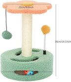 Cat Tree Cute, Cat Tower for Indoor Cats with Fluffy Balls, 14 Inches Cute Pink Cat Tree, Modern Small Cat Tree, Simple Cat Tree for Indoor Cats