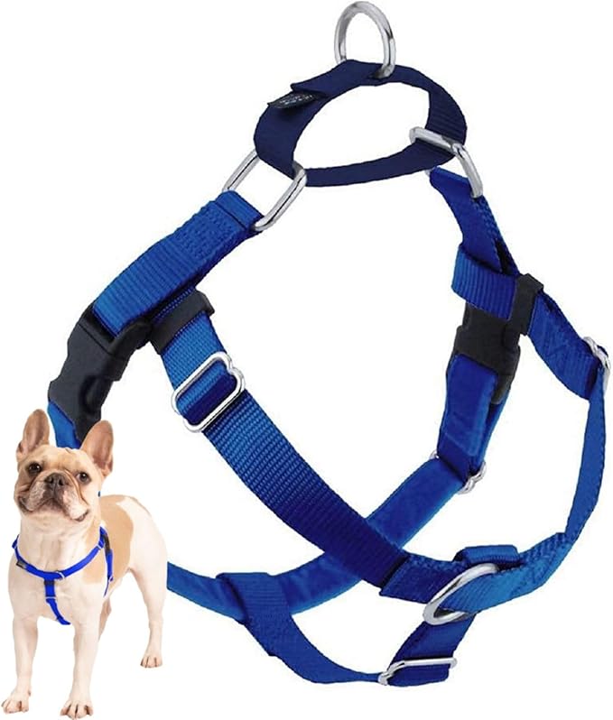 2 Hounds Design Freedom No Pull Dog Harness, Adjustable Harness, Easy Walking & Comfortable Control, Fits Small, Medium & Large Dogs, Solid Colors, Made in USA, 5/8" SM, Royal Blue