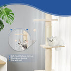 Cat Craft Floor to Ceiling Cat Tree,5 Tiers Tall Cat Tower with Adjustable Height(98-110),Skinny Ceiling Cat Tree with Cozy Hammock,Sisal Scratching Posts,Platforms,and Hanging Balls for Large Cats