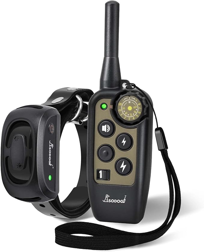 Dog Training Collar with Remote 2000ft, 100% Waterproof Shock Collar for Large Medium Dogs(8-150lbs) with Beep Vibration Shock, Rechargeable Electric Dog Collar with Intensity Dial Knob