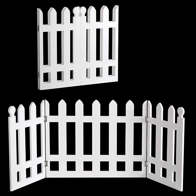 White Picket Fence Folding Pet Gate