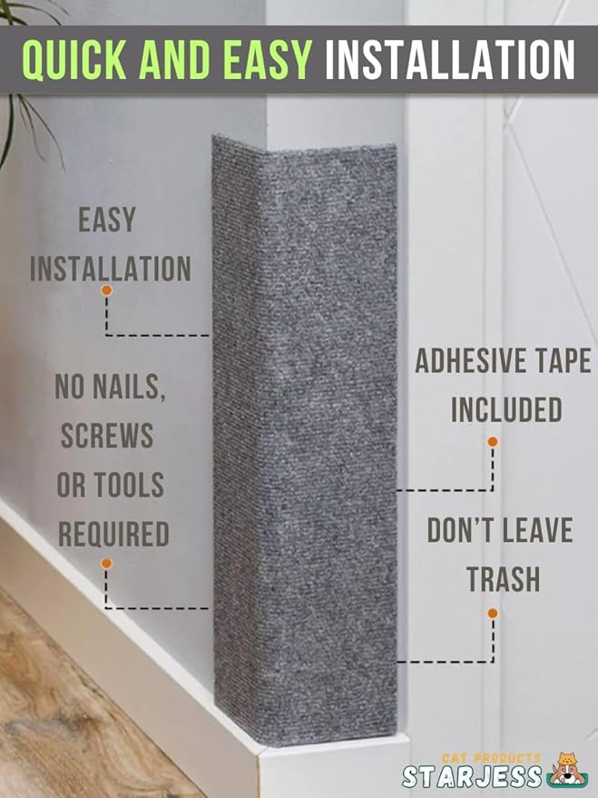 Corner Cat Scratcher – Wall Mounted Cat Scratcher – Cat Wall Scratch Pad – Corner Wall Scratcher for Cats – Wall Scratchers for Indoor Cats – Cat Scratch Post for Wall Corner Use