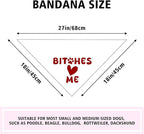Bit-Ches Me Dog Bandanas Boy Girl Puppy Bandana Funny Cute Cooling Dog Bandana Photo Prop Pet Scarf Accessories for Pet Lovers Mom Dad Gifts