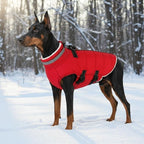 Mklhgty Small Dog Coat with Harness Built-in, Waterproof Reflective Fleece Lined - Warm Windproof Winter Jacket with Back Zipper, Cold Weather Snow Dog Coats - Red - XS