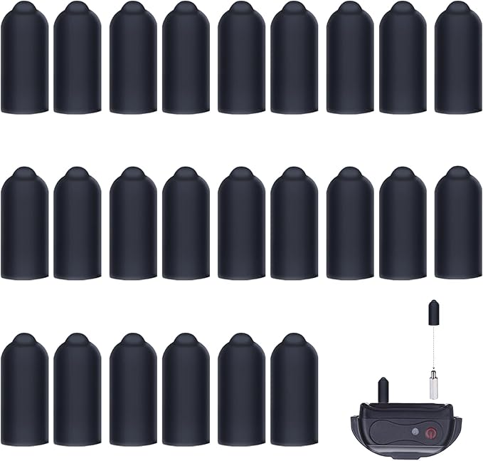 Column Rubber Sleeve for Prong Collar, 24 Pieces Shock Collar Rubber Tips Dog Training Collar Replacement Parts for Dog Shock Collar Prongs or Anti Bark Collars (16 mm)
