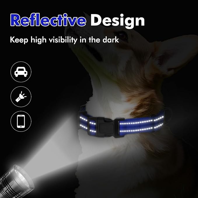 Martingale Collar for Dogs with Quick Release Buckle, Reflective Soft Padded & Escape Proof, Adjustable Nylon Dog Collars for Training & Daily Walking (Royal Blue,M)