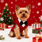 Dog Suit with Bow Tie Pet Tuxedo for Small Medium Dogs Cats Formal Clothes Puppy Outfits for Halloween Wedding Birthday (Red, Large)