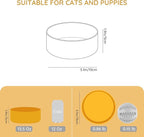 SPUNKYJUNKY 13.5OZ Ceramic Dog and Cat Bowl, Modern Cute Weighted Food Water Bowl for Replacement Yellow (1 Pack)
