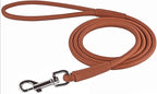 CollarDirect Rolled Leather Dog Leash 4ft, Soft Padded Training Leather Dog Lead 6ft, Puppy Leash Rolled Leather Small Medium Large Black Blue Red Orange Green Pink White (Black, Size XL 6ft)