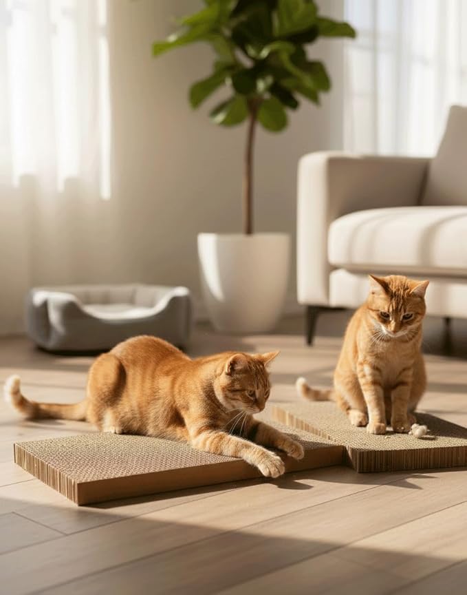 Cat Scratcher Board Bulk Pack – 9.5” x 16” Durable Hard Paper Cardboard Scratch Pads for Cats, Lightweight & Eco-Friendly