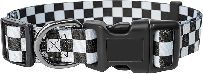 Dog Collar Adjustable Puppy Collar for Small Medium Large Dogs, Nylon Safety Collars with Leopard Print Night Visibility, Plaid M