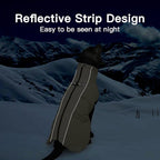 Dog Winter Jacket - Large, Warm Zip Up Snowsuit Dog Harness Vest, Reflective, Water-Resistant, Apricot