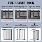 DEARBB Triple Lock Baby Gate for Stairs Doorways and House 31" to 86" Extra Wide Pressure Mounted Easy Walk Through Auto Close Safety Pet Gate Black 31.1-48.42"