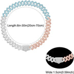 Metal Diamond Dog Chain Dog Training Chain with Secure Buckle Pet Collars for Large Medium Dogs