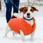ASENKU Dog Winter Coat - Waterproof Windproof Dog Jacket, Warm Snowproof Doggie Puffer Vest for Cold Weather, Lightweight Snow Coats for Small Medium Large Dogs (Orange, L)