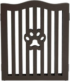 Pet Gate, Wooden Free Standing Dog Gate for Small Dogs and Cats. Great Folding Fence for Doorways, Halls, Stairs. Espresso