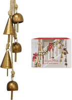 Rustic Gold Metal Bells with Jute Rope for Christmas Tree, Wreath, Party, Wedding Decor - 3.5W x 21H