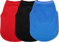 Paiaite 3 Pieces Plain Dog Shirt Sleeveless Puppy Cotton Dog Shirts Breathable Pet Apparel Tank Top Colorful Puppy Sweatshirt Clothes for Small Medium Dogs Red Black and Blue XXS
