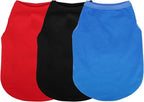 Paiaite 3 Pieces Plain Dog Shirt Sleeveless Puppy Cotton Dog Shirts Breathable Pet Apparel Tank Top Colorful Puppy Sweatshirt Clothes for Small Medium Dogs Red Black and Blue XXL