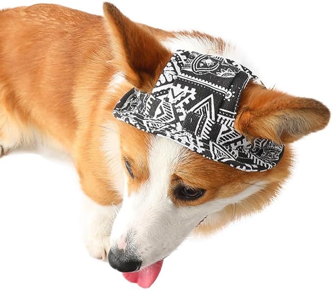 Round Brim Princess Hat Visor Hat Pet Dog Mesh Porous Sun Hat with Ear Holes for, Extra Dog Teddy, Pug, Chihuahua, Shih Tzu, Yorkshire Terriers, Papillon Z-2-black Medium