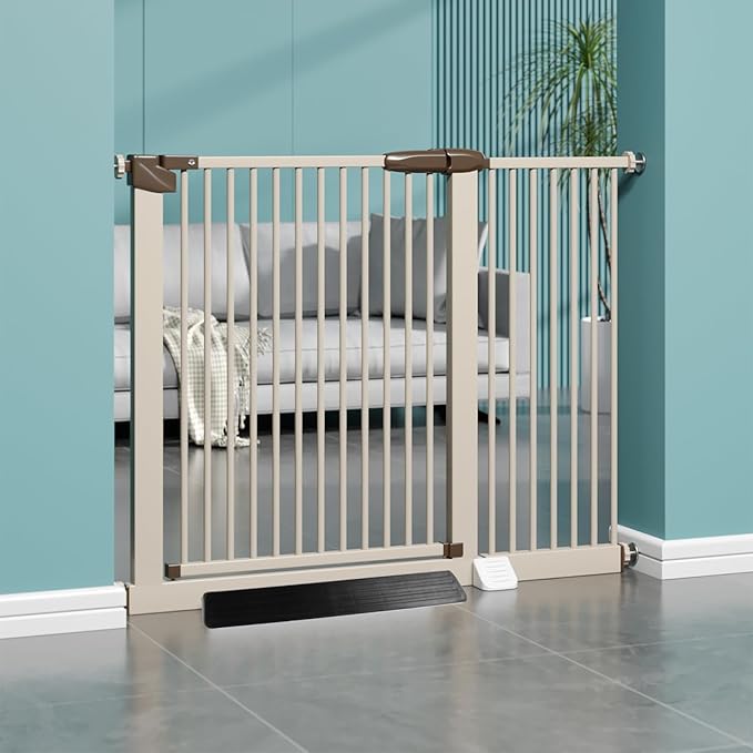 Amosfun 2pcs Safety Gate Accessory Set Baby Gate Support Feet Kick Plate Stairway Guardrail for Home and Pet Safety 17.7" x 5.1"